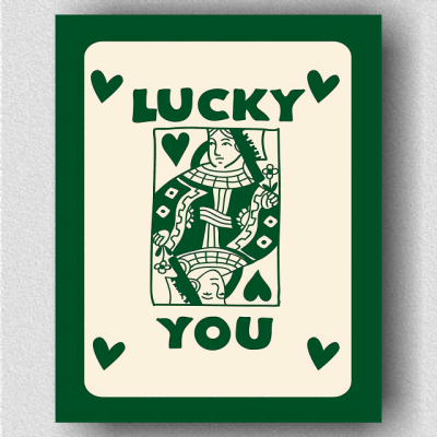White and Green Poker 02 Queen