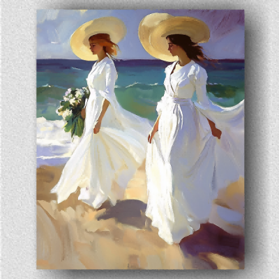 Gentle women in white