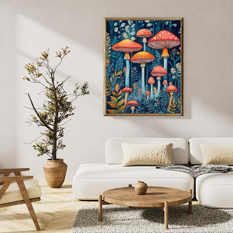 Mushrooms in an enchanted forest
