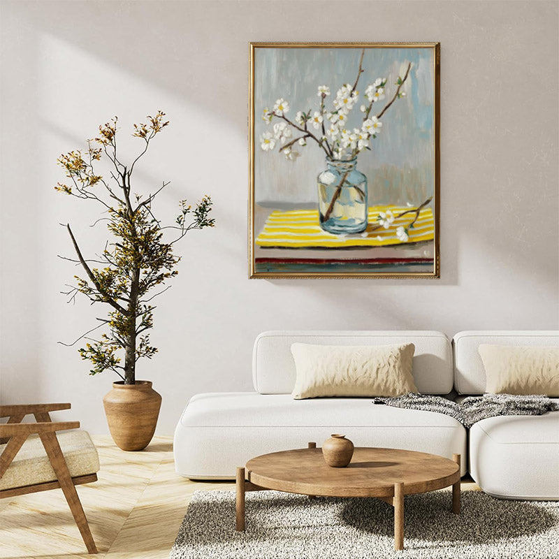 Blossoming almond branches