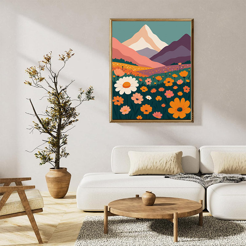 Colorful wildflowers blooming