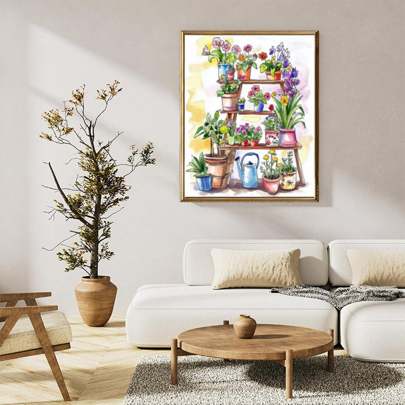Indoor ladder with flower