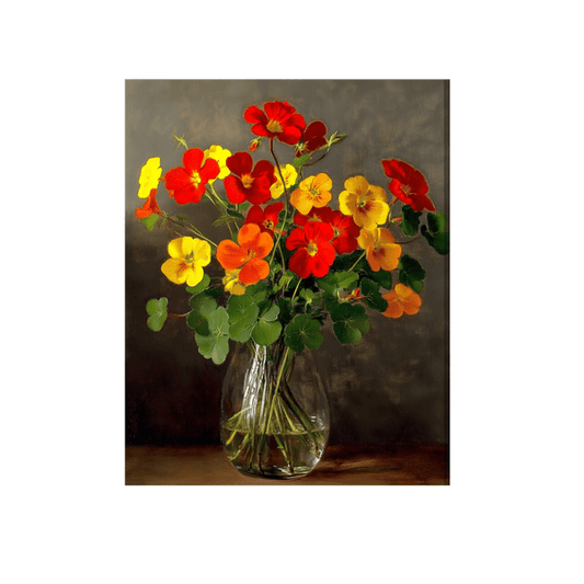 Red and yellow nasturtiums