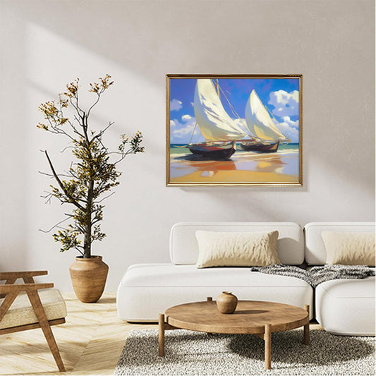 Boats with white sails