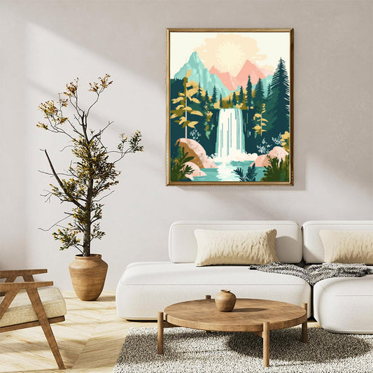 Beautiful mountain waterfall 01