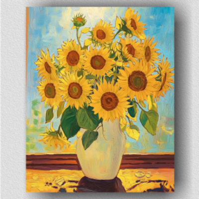 A vase of sunflowers