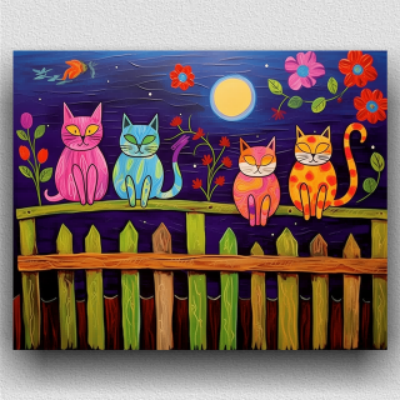 Colorful cats