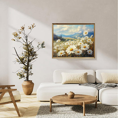 Field of white daisies
