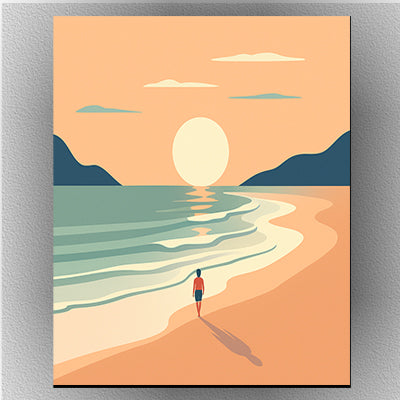 Person walking on a sandy beach