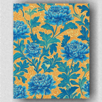 Blue and green floral