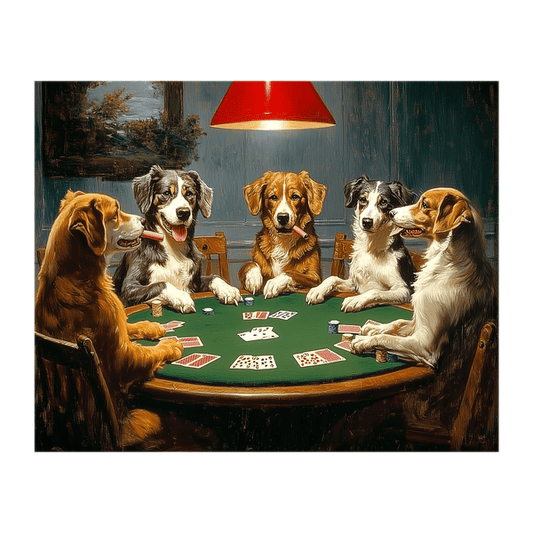 Dogs playing poker