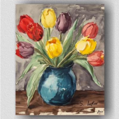 vintage watercolor tulips