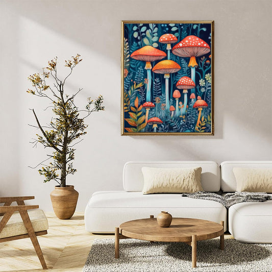 Mushrooms in an enchanted forest