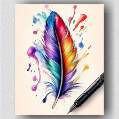 Rainbow feather 01