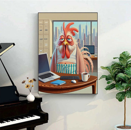Chickens at work paint by numbers