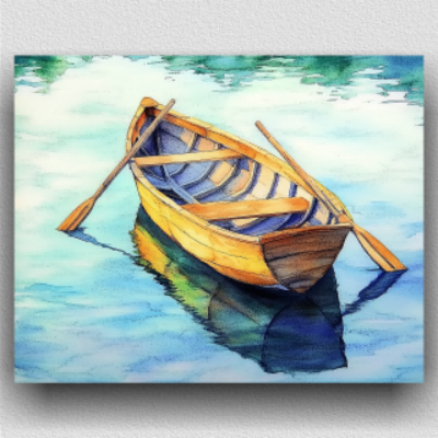Old wooden rowboat
