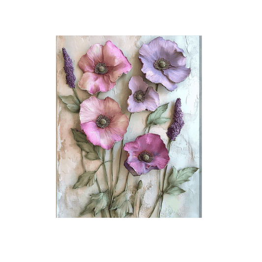 3D Textured Florals 01
