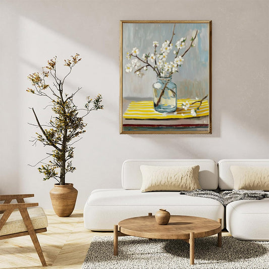 Blossoming almond branches