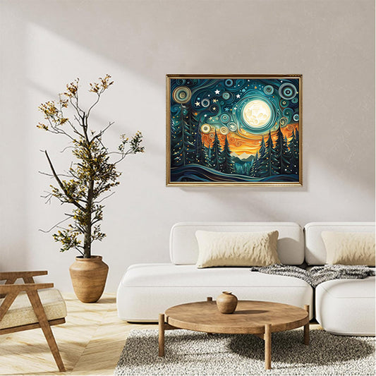 Starry Night Sky Trees 02