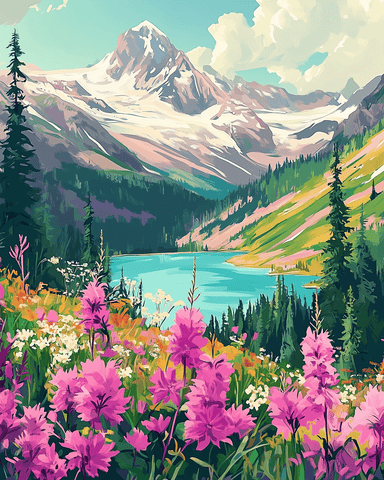 Colorful Mountain Landscape 01