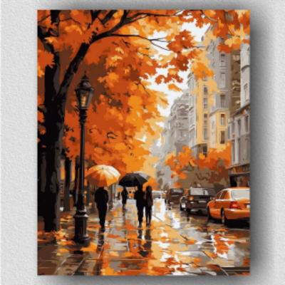 An autumn city street 01