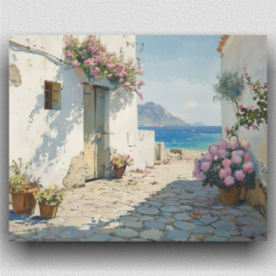 Sea view from the courtyard