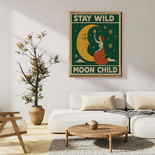 Woman sitting on the moon