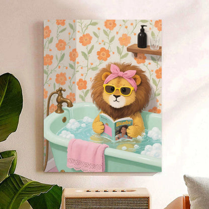 lion bathing in the bathtub paint by numbers