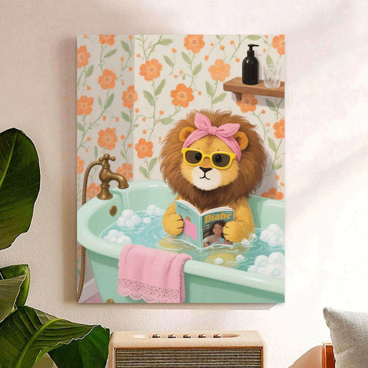 lion bathing in the bathtub paint by numbers