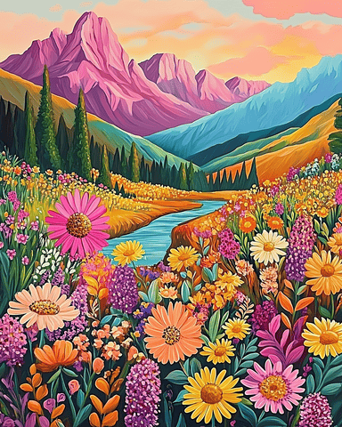 Colorful Mountains flowers 08