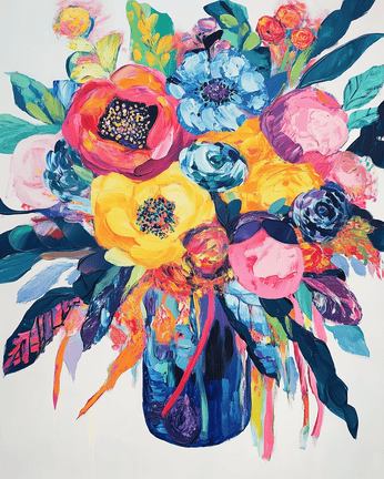 Abstract floral painting 01