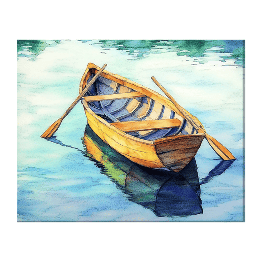 Old wooden rowboat