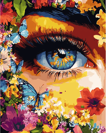 Eye with flowers 01