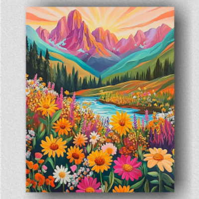 Colorful Mountains flowers 01