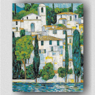 White buildings by the sea