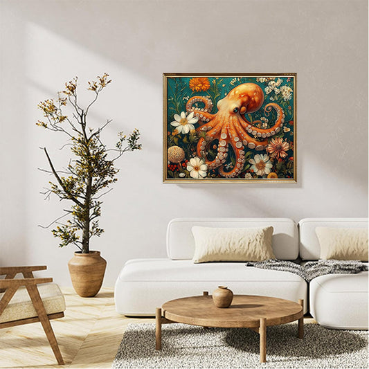 Octopus and flowers