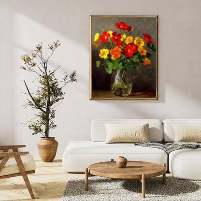 Red and yellow nasturtiums