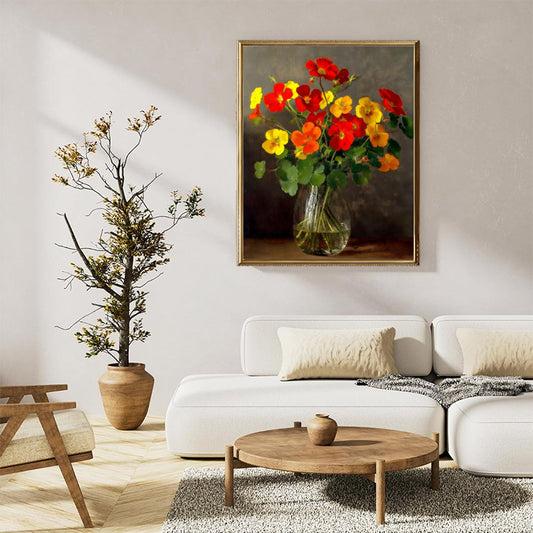 Red and yellow nasturtiums