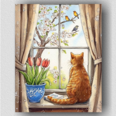 Fluffy orange cat