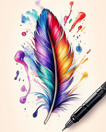 Rainbow feather 01