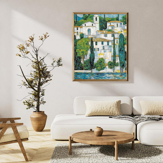White buildings by the sea