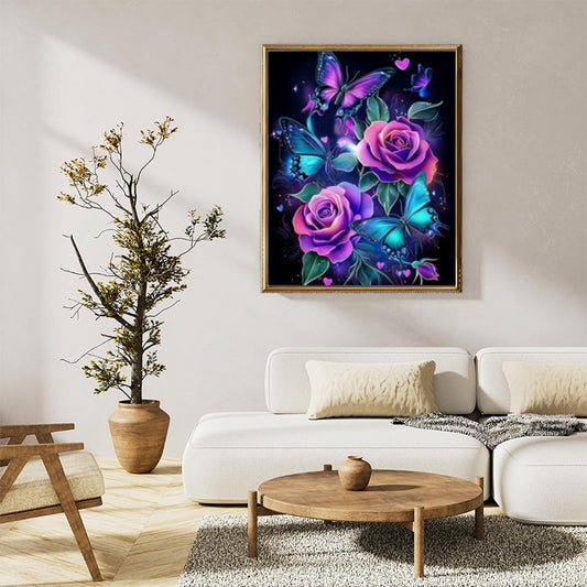 Neon roses and butterflies 02