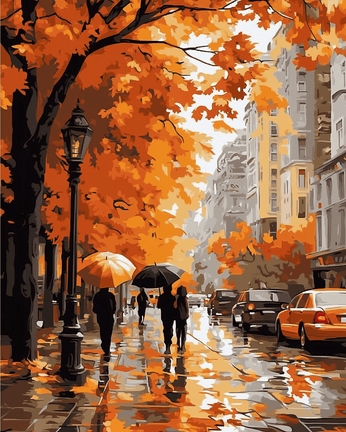 An autumn city street 01