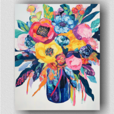 Abstract floral painting 01