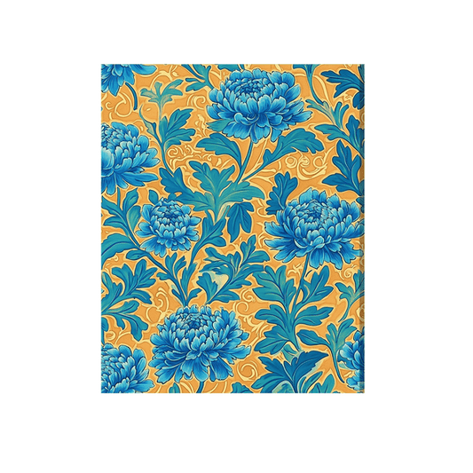 Blue and green floral
