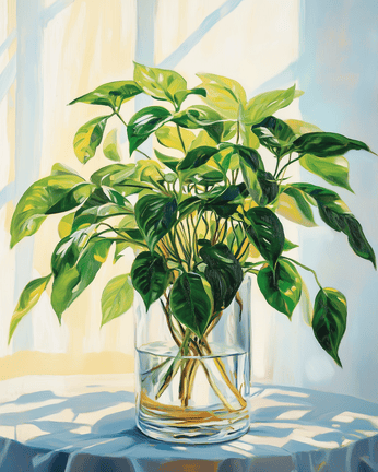 Green leaves vase 01