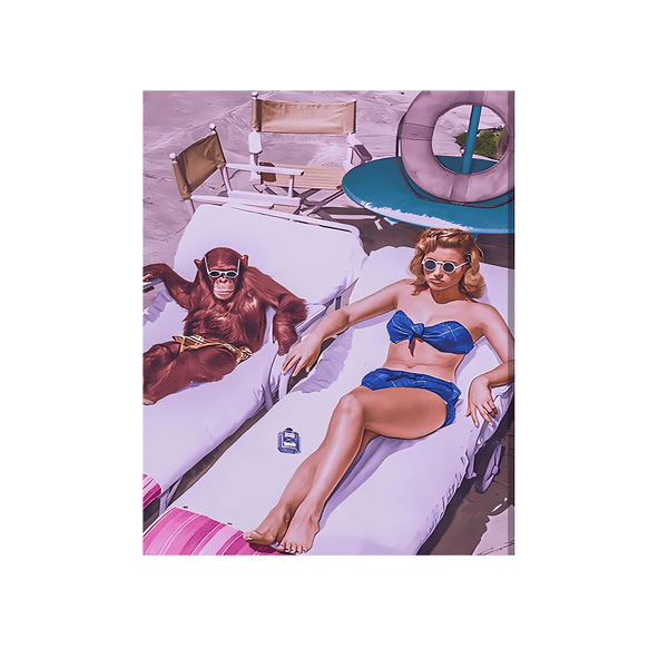 Beach Monky and Woman