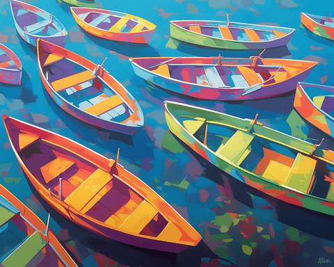 Colorful Row Boats 01