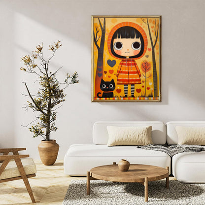 Girl and Cat