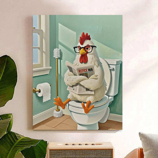 Chicken going to the toilet paint by numbers